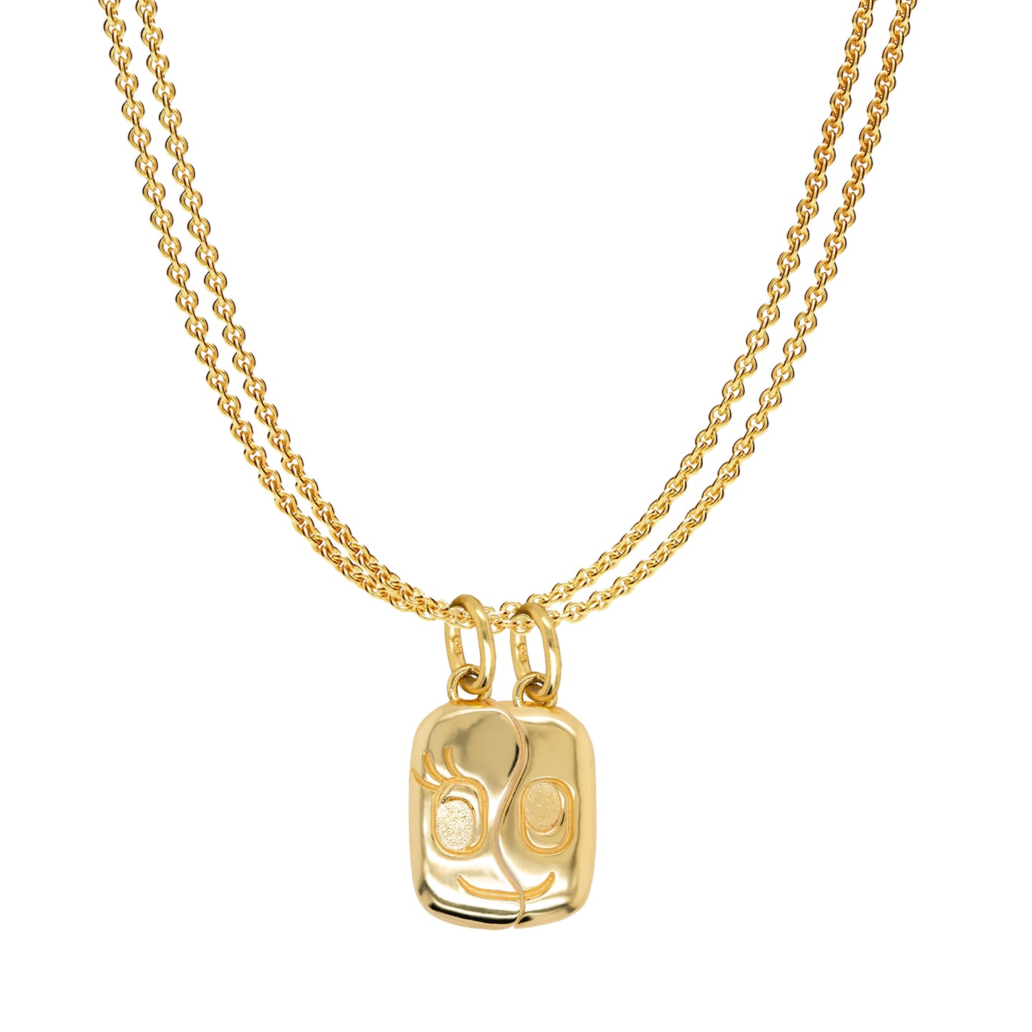 SISTER + BROTHER INTERLOCKING NECKLACE